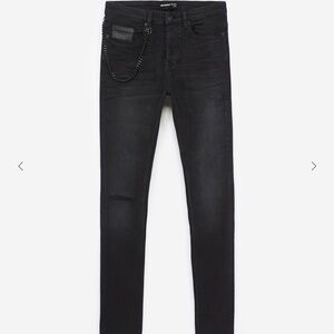 The KOOPLES Black jeans with detachable chain